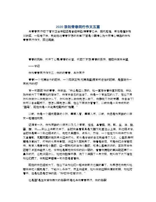 2020我和青春同行作文五篇