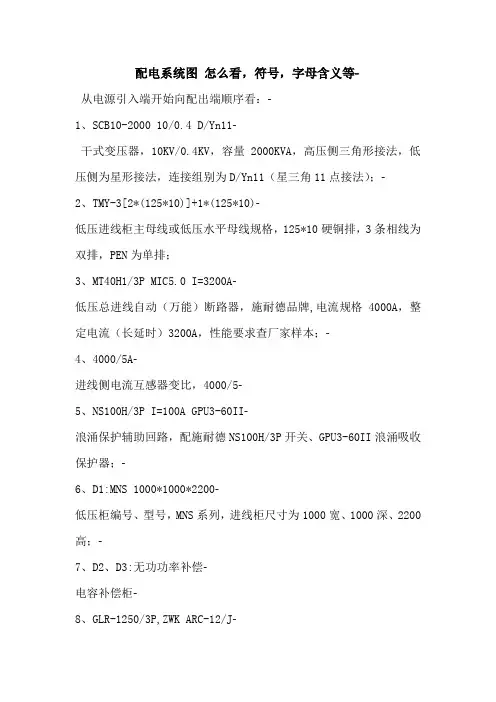 配电系统图 怎么看,符号,字母含义等