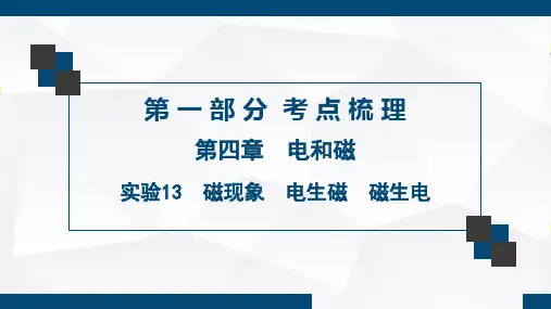 物理第1部分  第4章  实验13磁现象 电生磁 磁生电