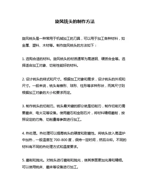 旋风铣头的制作方法