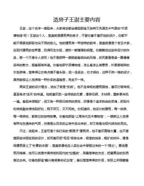 造房子王澍主要内容