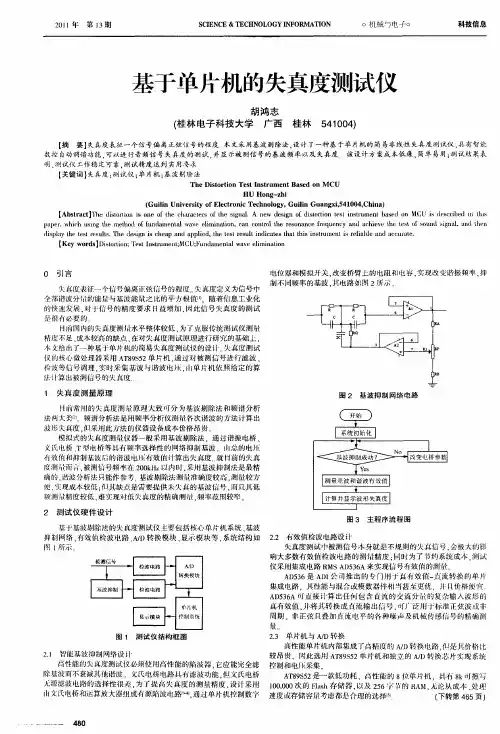 基于单片机的失真度测试仪