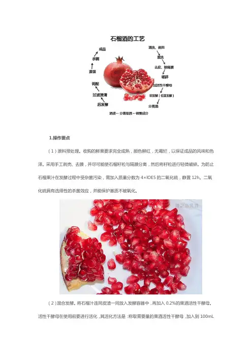 果酒的生产工艺-以石榴酒为例