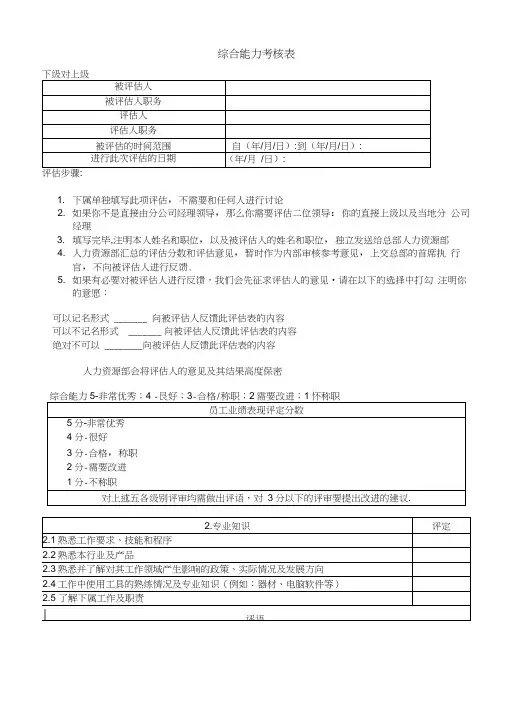 综合能力考核表(6)