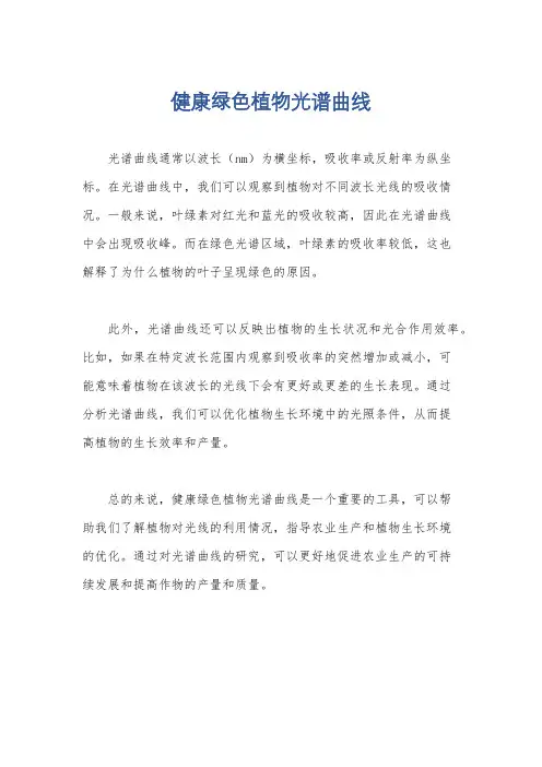 健康绿色植物光谱曲线
