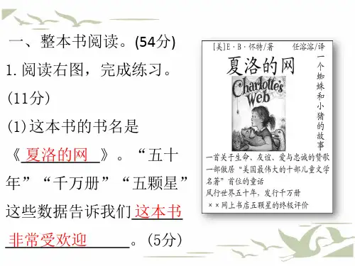 统编人教版三年级语文上册期末专项复习练习题(整本书阅读与非连续性文本阅读)