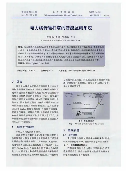 电力线传输杆塔的智能监测系统