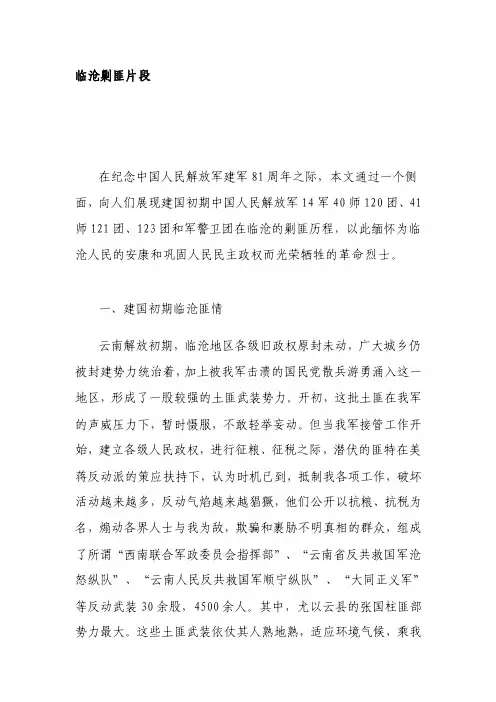 [精彩]临沧剿匪片断