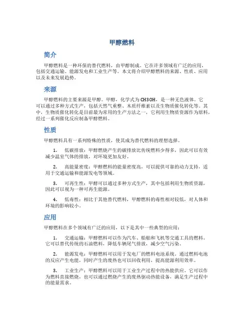 甲醇燃料_精品文档