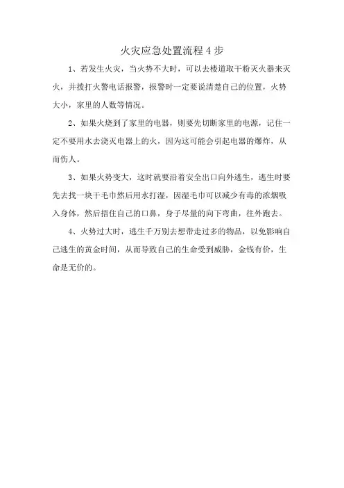 火灾应急处置流程4步