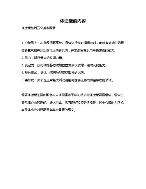 体适能的内容