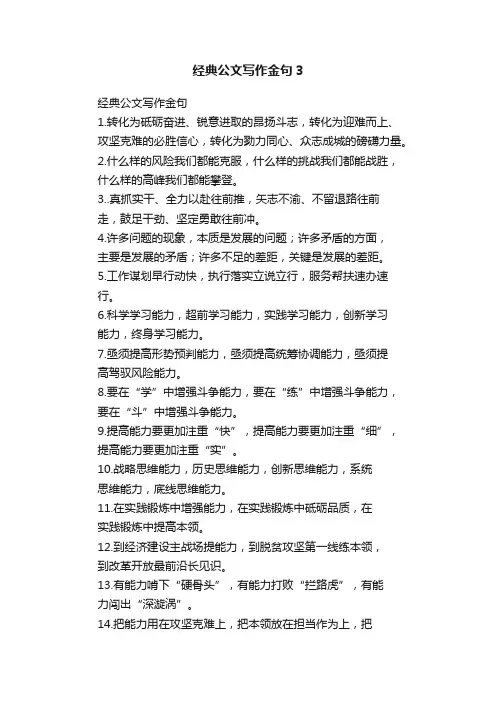 经典公文写作金句3