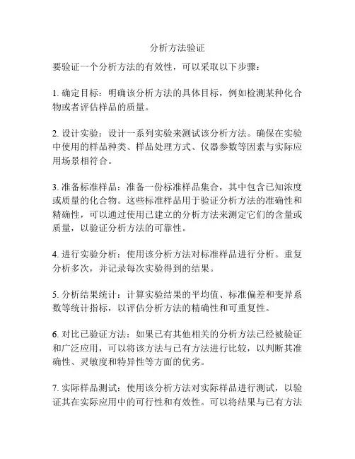 分析方法验证
