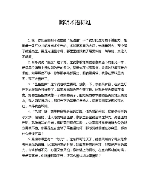 照明术语标准