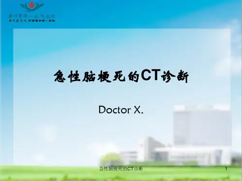 急性脑梗死的CT诊断ppt课件
