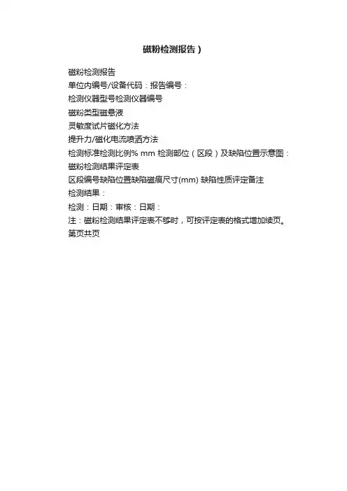 磁粉检测报告）