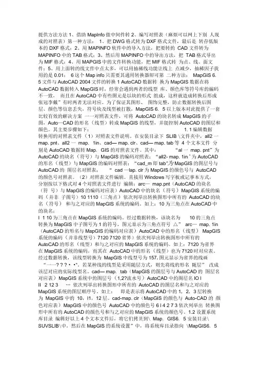 mapgis转cad的方法