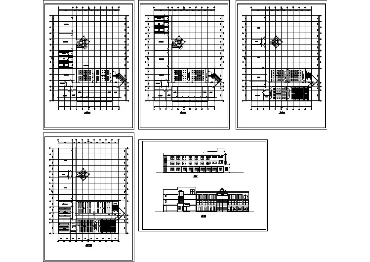 三层学校教学楼全套建筑设计施工图