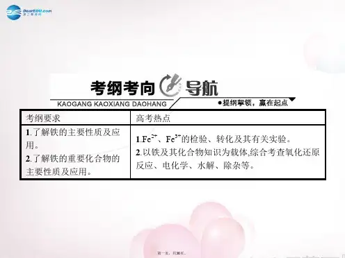 高考化学一轮复习 2.4 铁及其重要化合物讲解课件 鲁科版