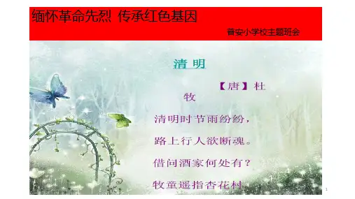 “缅怀革命先烈--传承红色基因”清明节主题班会PPT课件