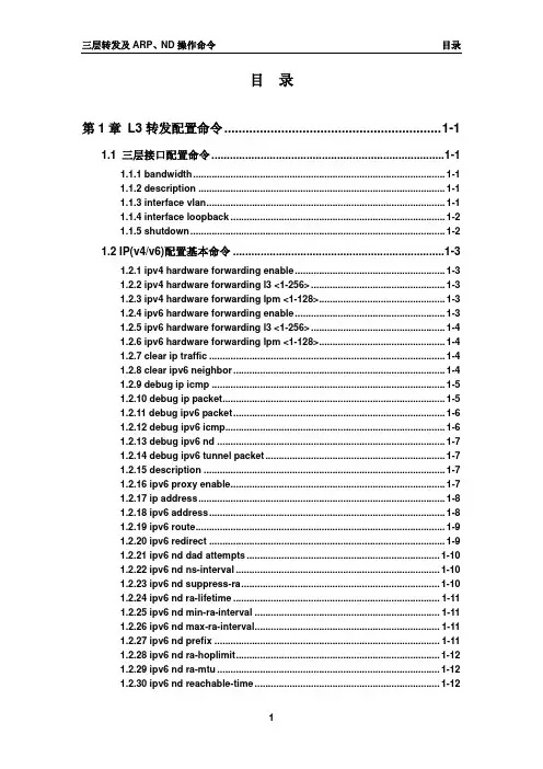 06_三层转发及ARP、ND操作命令