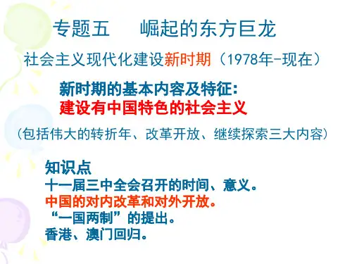 社会主义现代化建设新时期(1978年-现在) 专题五   崛起的东方巨龙