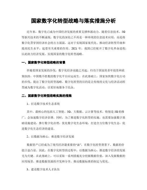 国家数字化转型战略与落实措施分析
