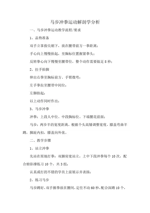 马步冲拳运动解剖学分析