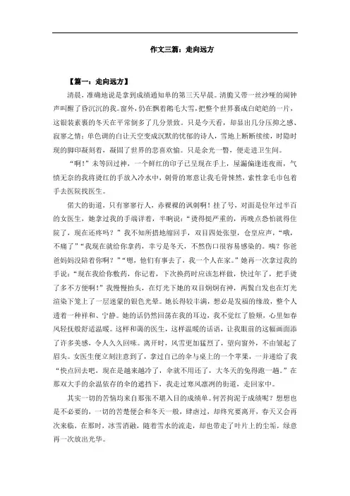 作文三篇：走向远方