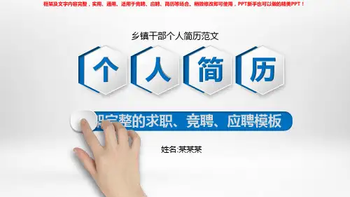 2018年度乡镇干部个人简历范文【优质ppt】