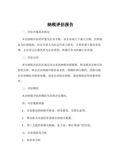 纳税评估报告