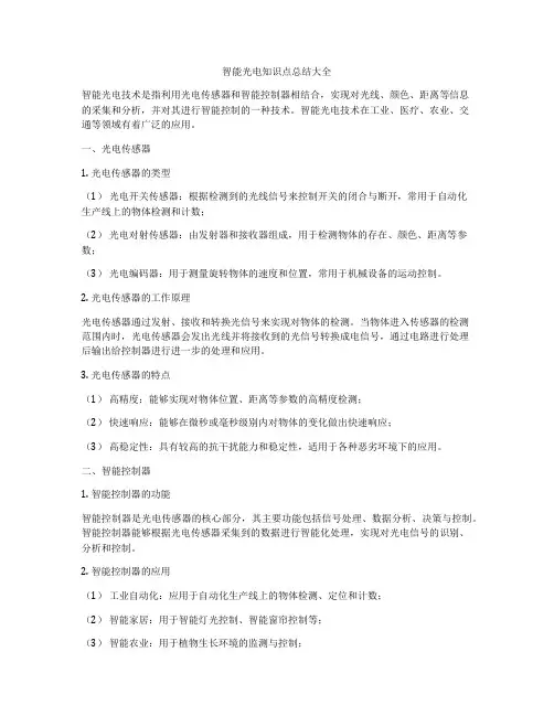 智能光电知识点总结大全