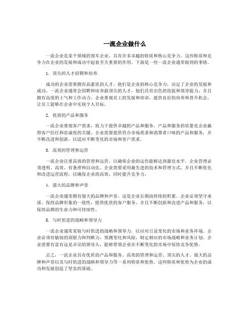 一流企业做什么