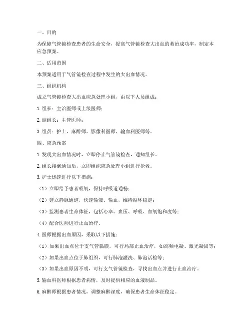 气管镜检查大出血应急预案