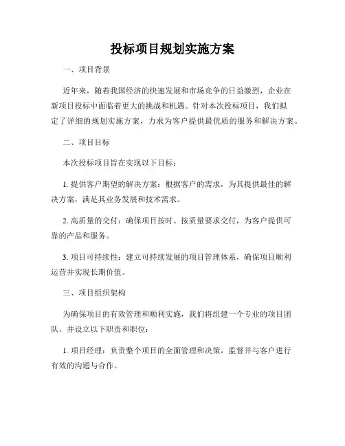 投标项目规划实施方案