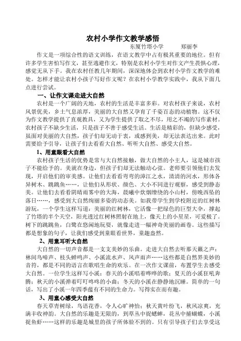 农村小学作文教学感悟.doc1