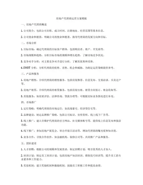 房地产代理商运营方案模板
