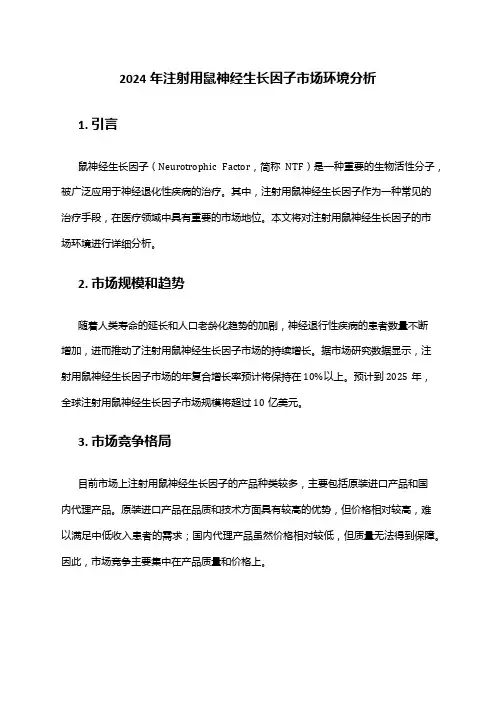 2024年注射用鼠神经生长因子市场环境分析