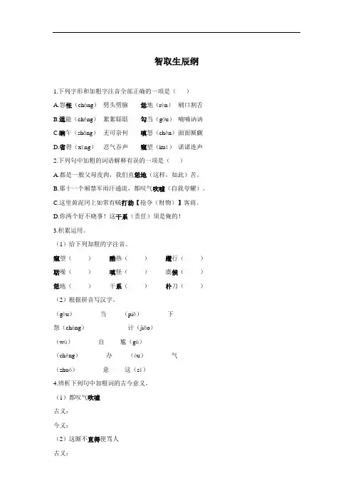 《智取生辰纲》课时作业