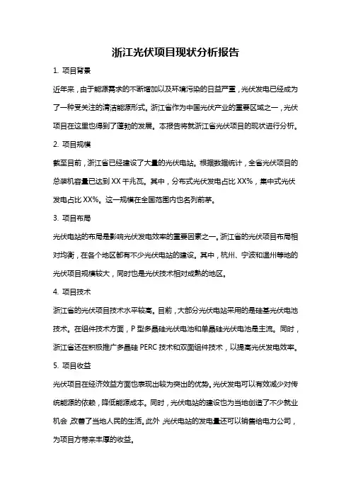 浙江光伏项目现状分析报告