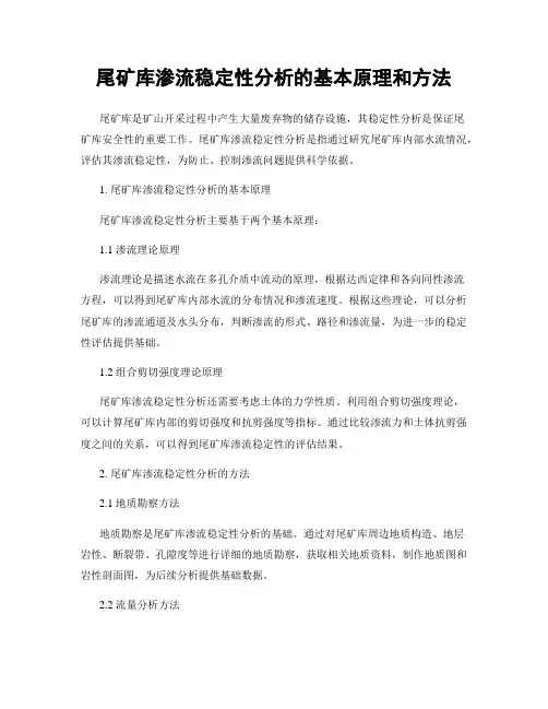 尾矿库渗流稳定性分析的基本原理和方法