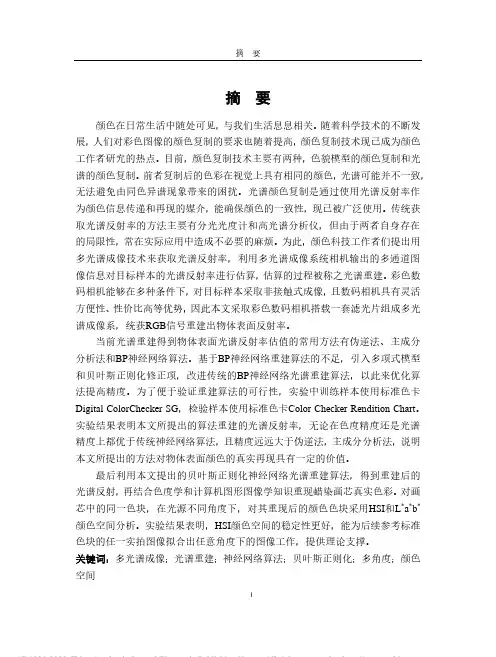 基于多光谱成像系统的光谱重建研究