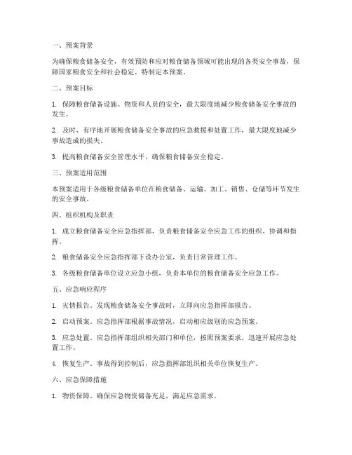 粮食储备安全应急预案