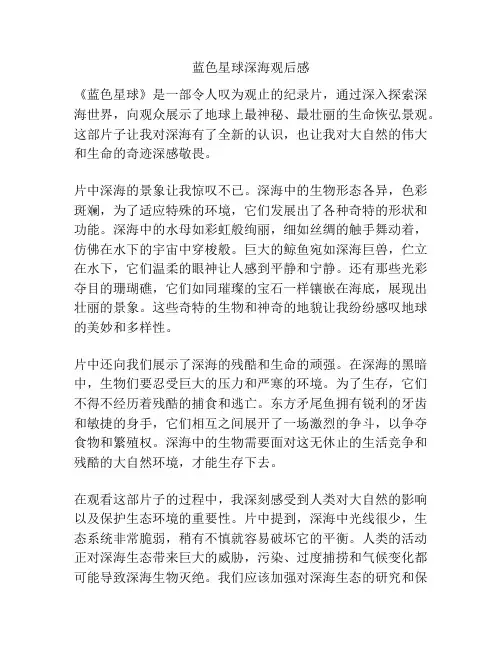 蓝色星球深海观后感