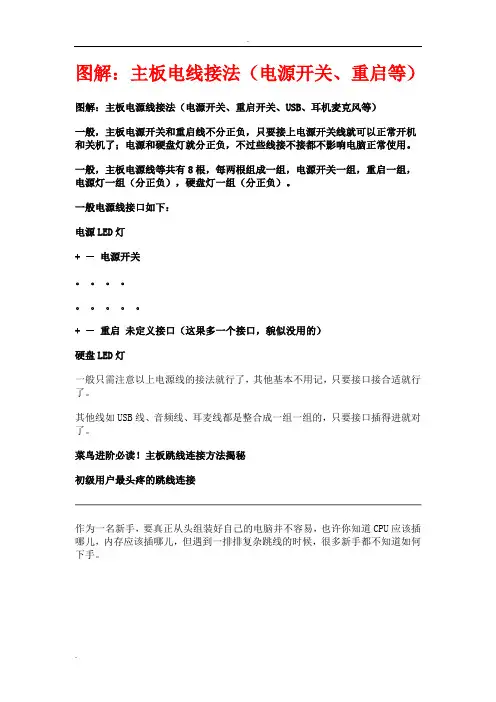 图解---主板前置面板接线方法!