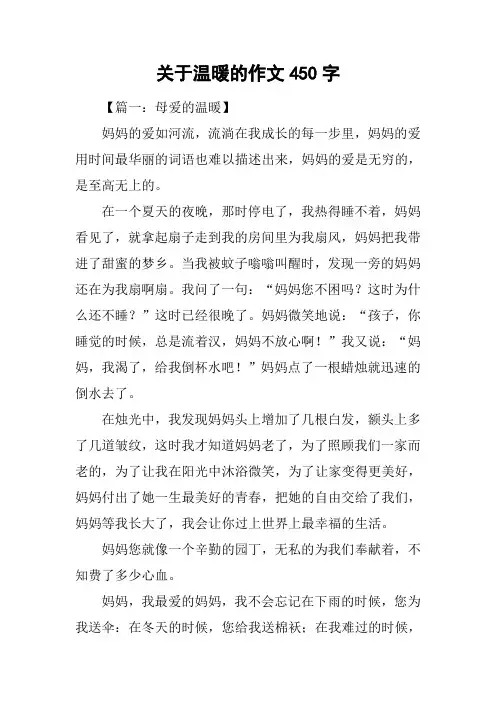 关于温暖的作文450字