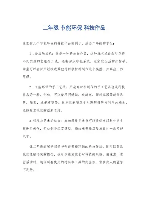 二年级 节能环保 科技作品