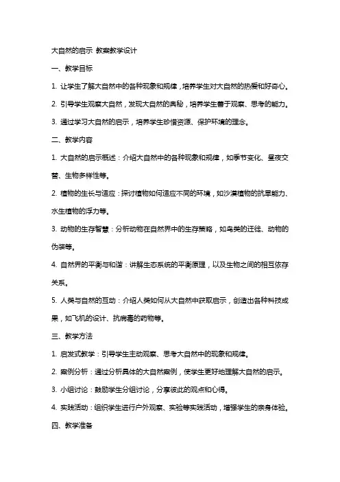 大自然的启示 教案教学设计