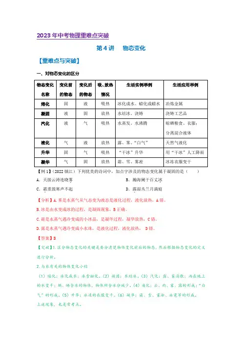 第4讲物态变化(word讲义)