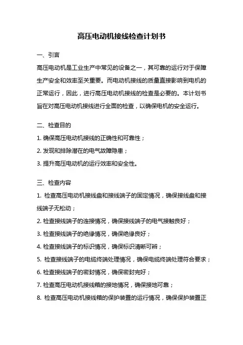 高压电动机接线检查计划书